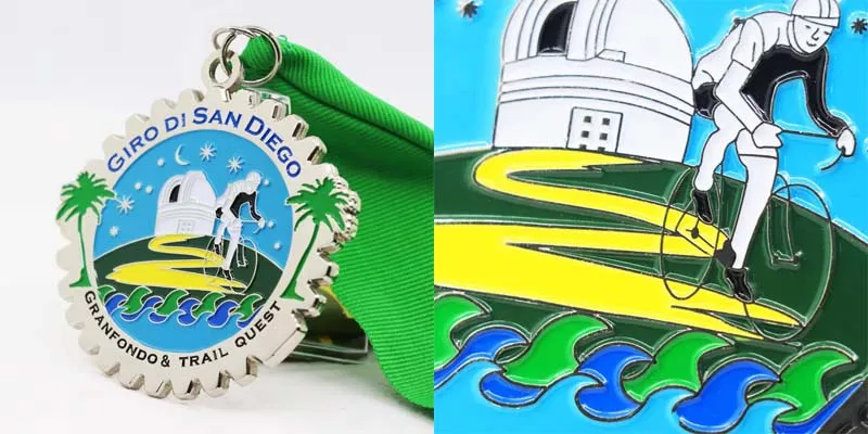 Details of the bicycle medals