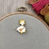 Soft enamel white duck needel pin