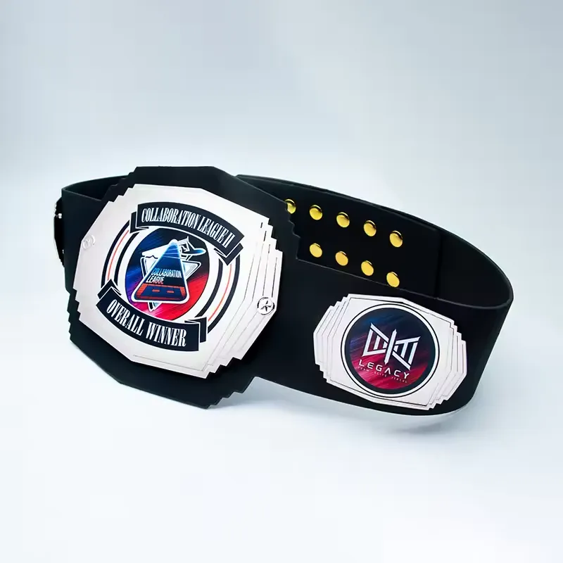 Printed Logo Silver Plating Shield Championship Belt