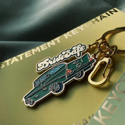 hard enamel metal car keychain