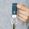Blue Lychee Pattern Leather Key Chain Joint Key Figure