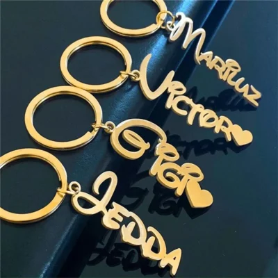 4 Gold Plating Brand Name Keychain