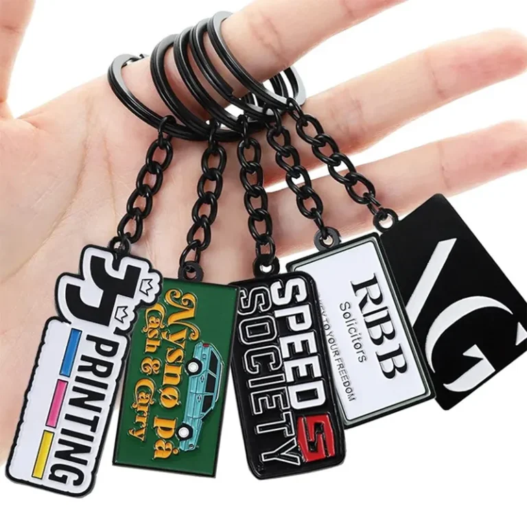 metal company logo keychain