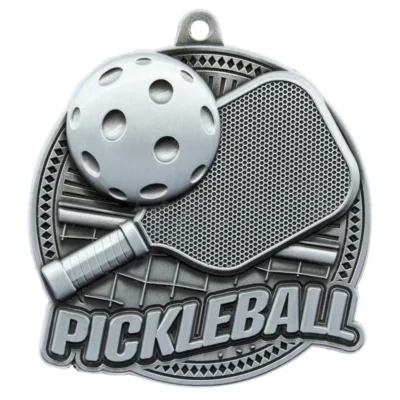 Silver 3D pickleball medal