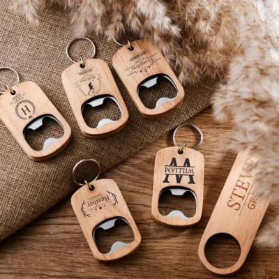 custom wood bottle opener