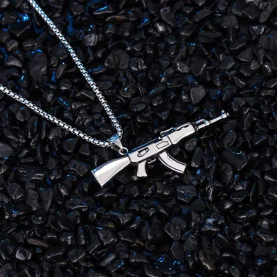 stainless steel ak47 pendant necklace