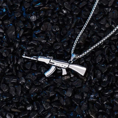 stainless steel ak47 pendant necklace