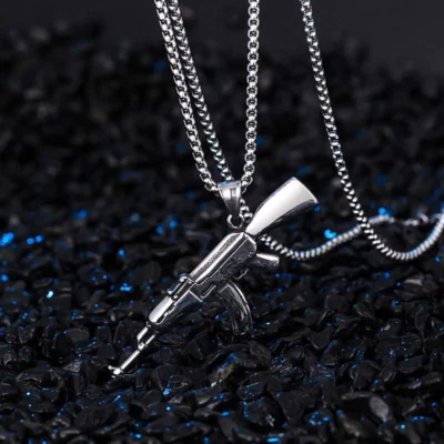 stainless steel ak47 pendant necklace