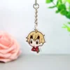 Llavero acrílico Genshin Impact con un vibrante diseño de personajes de anime, perfecto tanto para coleccionistas como para fans.