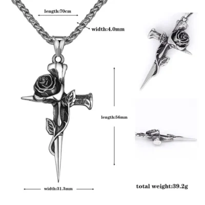 rose cross necklace