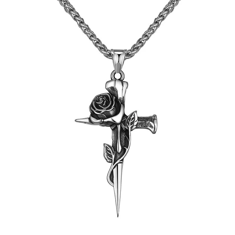 rose cross necklace