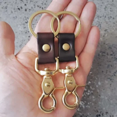 custom leather keychain clip