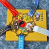Five combinable hiking medals with ribbon on a medal gift box
