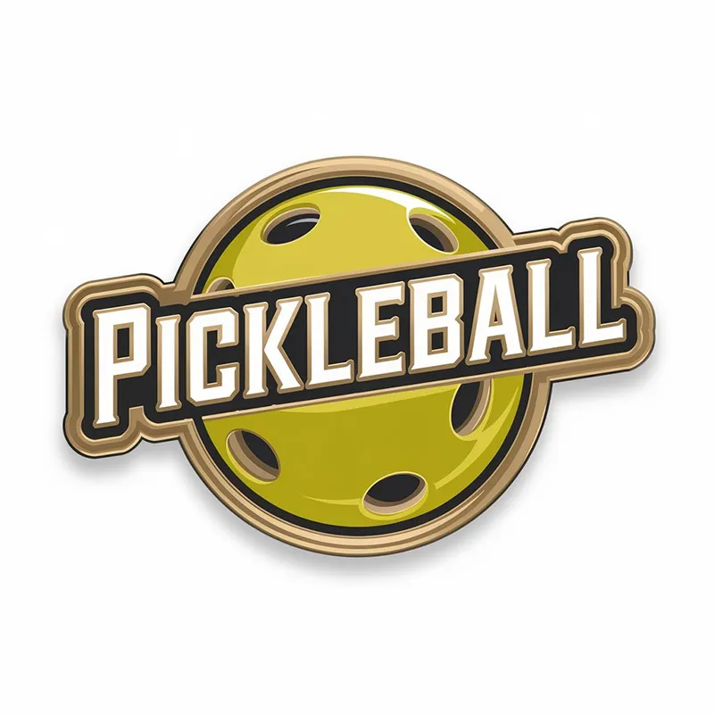 A medal featuring a pickleball design, symbolizing achievement in the sport of pickleball.