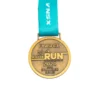 round antique gold run finisher medal