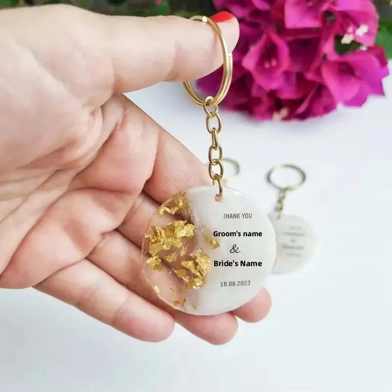 epoxy wedding keychain