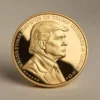 ドナルド・トランプをイメージした金貨で、精巧なディテールと磨き上げられた仕上げが特徴。