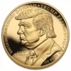 ドナルド・トランプをイメージした金貨で、精巧なディテールと磨き上げられた仕上げが特徴。