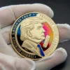 ドナルド・トランプをイメージした金貨で、精巧なディテールと磨き上げられた仕上げが特徴。