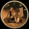 ドナルド・トランプをイメージした金貨で、精巧なディテールと磨き上げられた仕上げが特徴。
