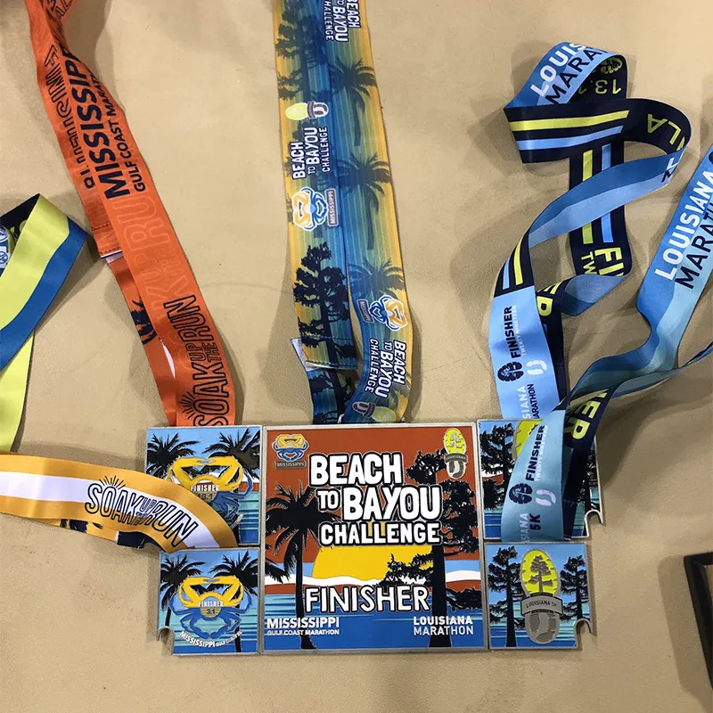 Finisher medal for the Beach By You Challenge, designed as a puzzle, symbolizing accomplishment and dedication.