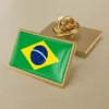 Brazil flag lapel pin showcasing vibrant colors, ideal for wholesale purchases and patriotic displays.
