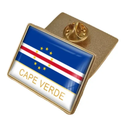 Cape Verde flag lapel pin showcasing vibrant colors, ideal for wholesale distribution and patriotic displays.