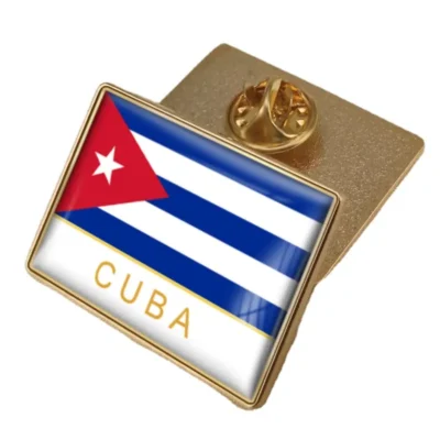 Cuba flag lapel pin showcasing vibrant colors, ideal for patriotic displays or wholesale merchandise.