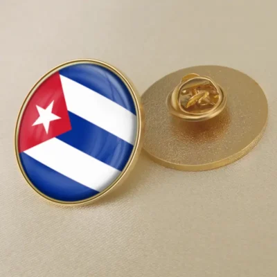 Cuba flag lapel pin showcasing vibrant colors, ideal for patriotic displays or wholesale merchandise.