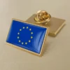 Gold European Union flag pin displayed on a white background, ideal for wholesale distribution.