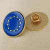 Gold European Union flag pin displayed on a white background, ideal for wholesale distribution.