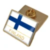 Finnland-Flaggen-Anstecknadel mit den Nationalfarben, ideal für den Großhandel und patriotische Ausstellungen.