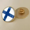 Finnland-Flaggen-Anstecknadel mit den Nationalfarben, ideal für den Großhandel und patriotische Ausstellungen.
