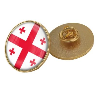 Georgia flag lapel pin showcasing vibrant colors, ideal for wholesale distribution and patriotic displays.