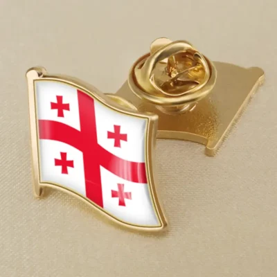 Georgia flag lapel pin showcasing vibrant colors, ideal for wholesale distribution and patriotic displays.