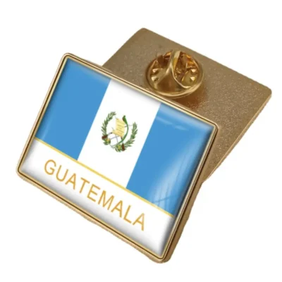 Gold pin featuring the flag of Guatemala, ideal for wholesale distribution and patriotic displays.