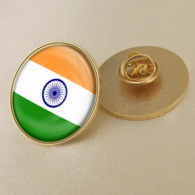 India flag pin showcasing vibrant colors, ideal for wholesale distribution and patriotic displays.