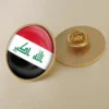 Pin de oro con la bandera de Irak, ideal para la distribución al por mayor de pins con la bandera de Irak.