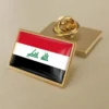 Pin de oro con la bandera de Irak, ideal para la distribución al por mayor de pins con la bandera de Irak.