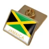 Alfiler de solapa de la bandera de Jamaica con colores vibrantes, perfecto para la distribución al por mayor y exhibiciones patrióticas.