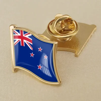 Wholesale New Zealand flag lapel pin, perfect for expressing patriotism and supporting local events.