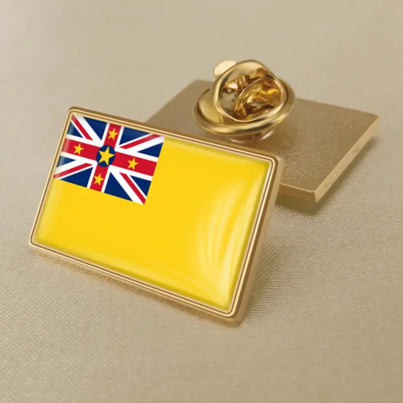 A pin featuring the flag of niue, ideal for collectors and enthusiasts of national symbols.