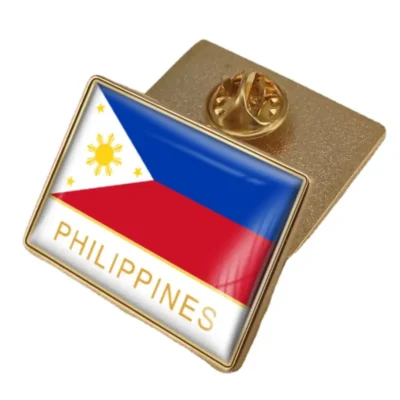 A pin featuring the flag of the Philippines, ideal for wholesale distribution and patriotic displays.