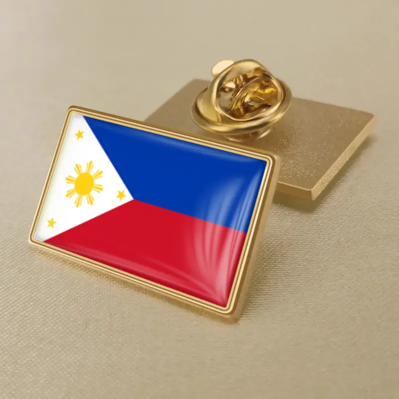 Pin con la bandera de Filipinas, ideal para la distribución al por mayor y las exhibiciones patrióticas.