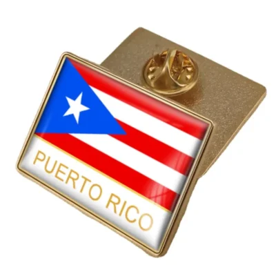 Puerto Rico flag lapel pin showcasing vibrant colors, ideal for wholesale distribution and patriotic displays.