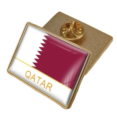 Qatar flag lapel pin showcasing vibrant colors, ideal for wholesale distribution and patriotic displays.