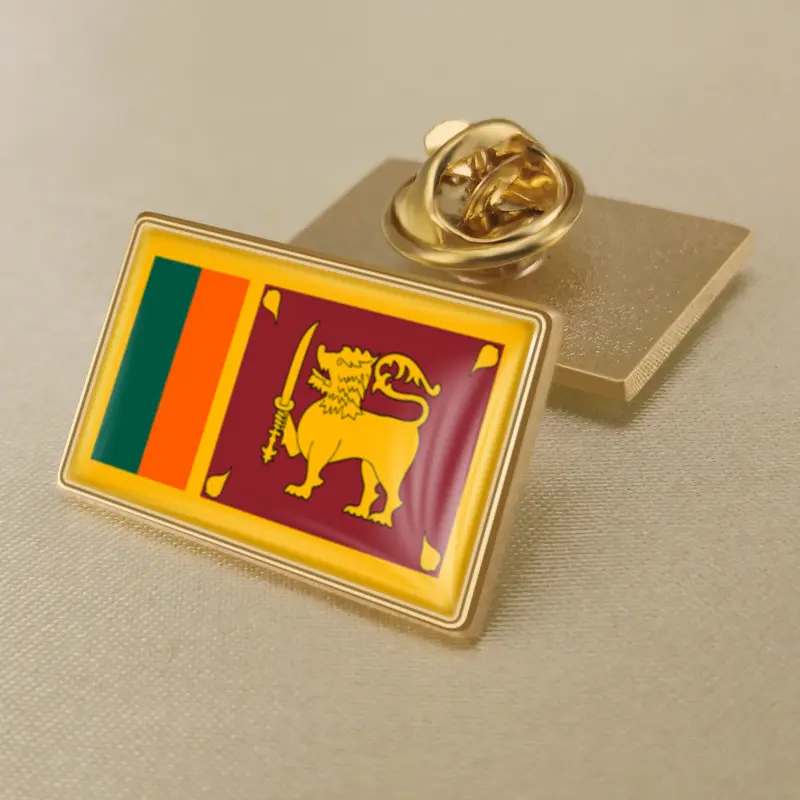 Un pin's représentant le drapeau du Sri Lanka, idéal pour la distribution en gros et les expositions patriotiques.