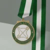 Medalla personalizada con la inscripción "Peakeen Archery Championship" para el reconocimiento de competiciones de tiro con arco.