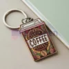 Portachiavi personalizzati per il caffè, portachiavi in metallo smaltato morbido con disegni unici di tazze di caffè, portachiavi personalizzati a tema caffè, perfetti per gli amanti del caffè e gli eventi promozionali, portachiavi di alta qualità per regali e uso quotidiano.