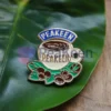 Custom enamel pin featuring a peakeen coffee design, perfect for coffee lovers and collectors.